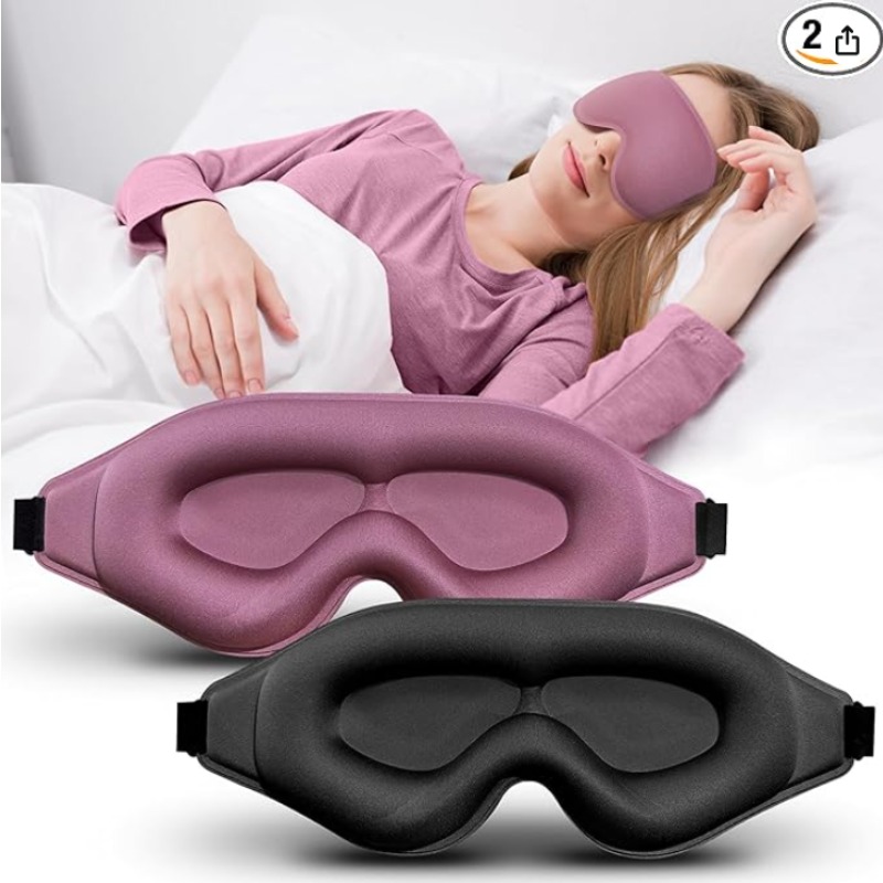 Sleep Eye Mask 3D - 2er-Pack 3D Advanced Schlafmaske, Ultra-Weiche Hautfreundliche