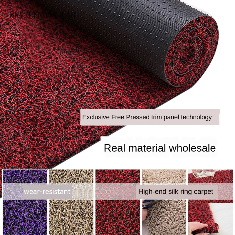 Bamboo Bath Mat - Rutschfeste Türmatte PVC Seidenfaden-Staubfangmatte Bedruckte Fußmatte
