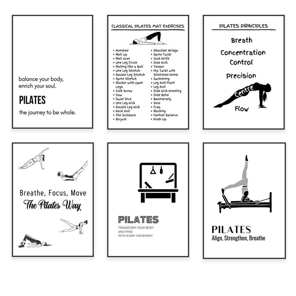 Pilates-Posen, Pilates-Prinzip – Health Wellness Poster Bewertung und Preis