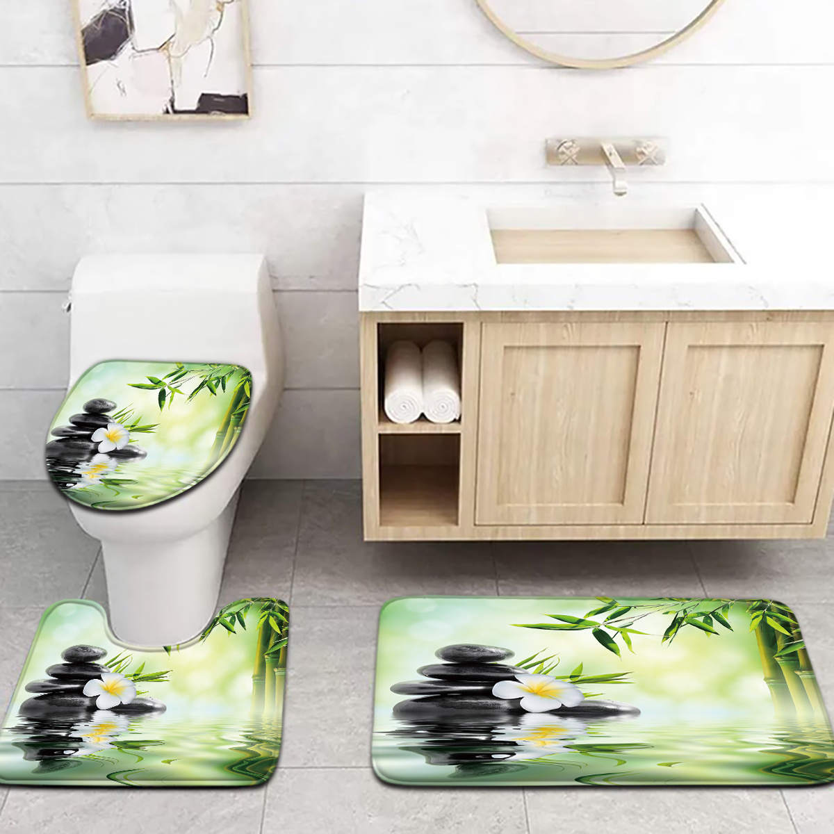 3-teiliges Toilettensitz- und  – Bamboo Bath Mat Bewertung und Preis