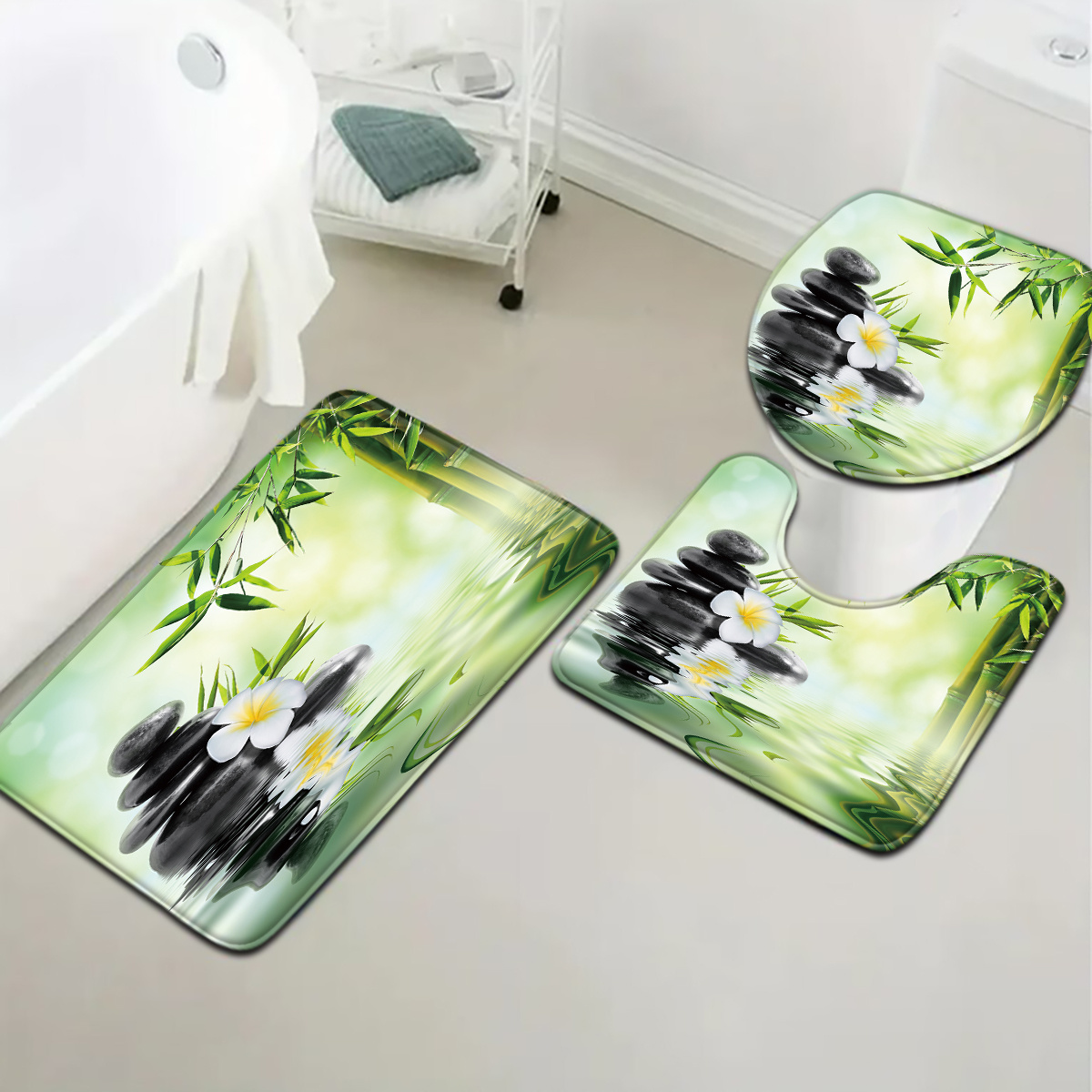 3-teiliges Toilettensitz- und  – Bamboo Bath Mat Bewertung und Preis