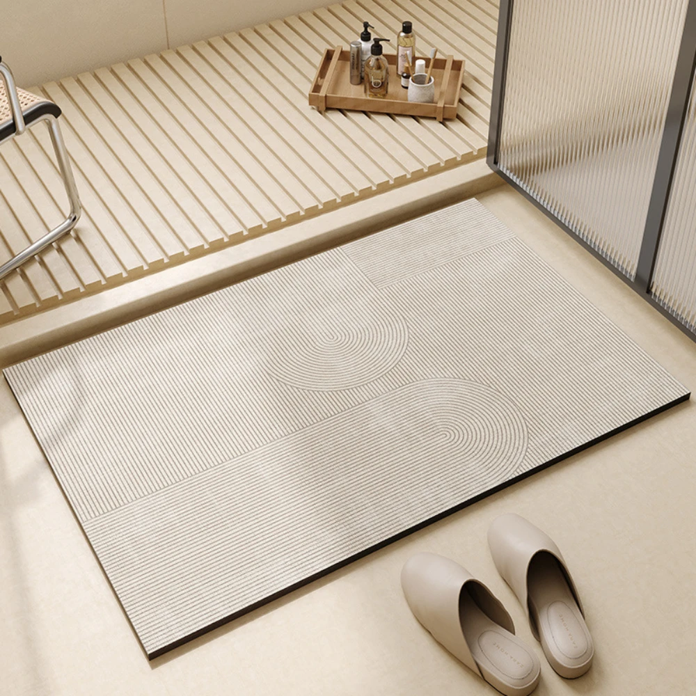 Hellbraune Geometrische Linien – Bamboo Bath Mat Bewertung und Preis