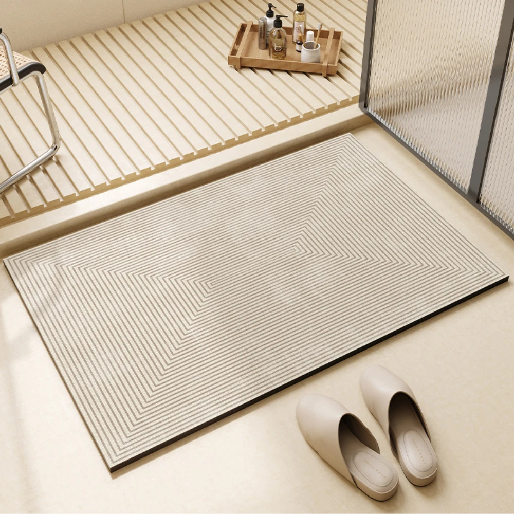 Hellbraune Geometrische Linien – Bamboo Bath Mat Bewertung und Preis