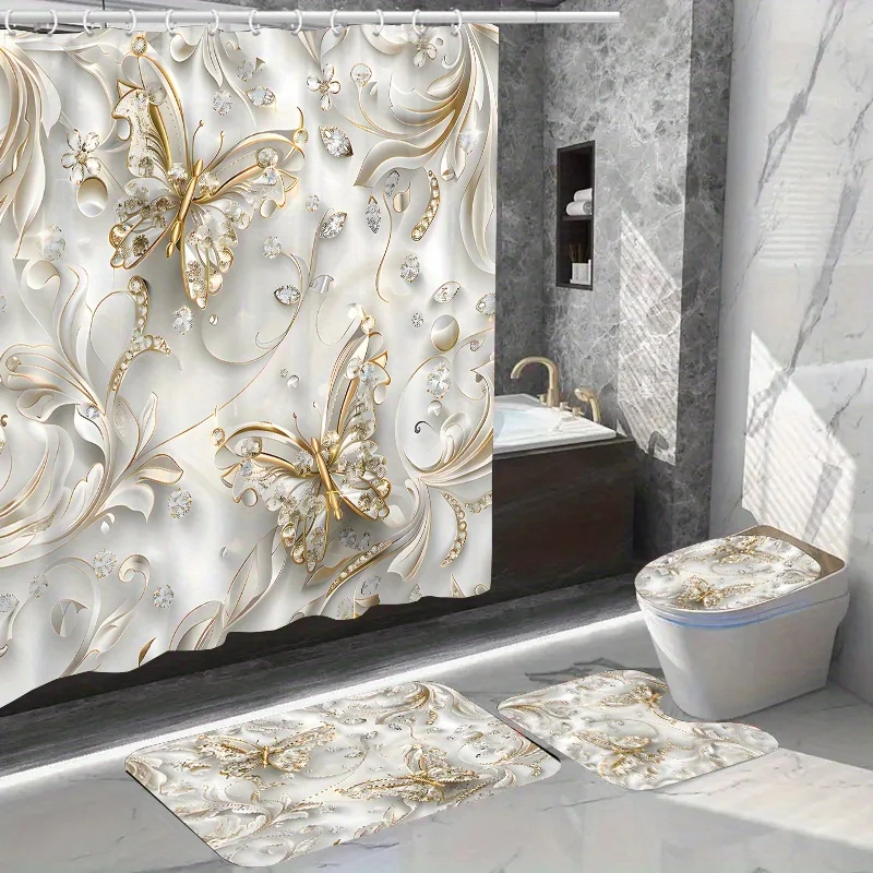 4-teiliges elegantes Schmetter – Bamboo Bath Mat Bewertung und Preis